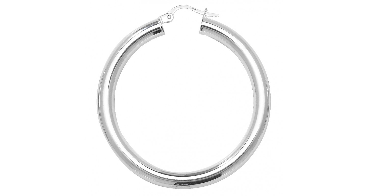 Sterling Silver Hollow Hoop Earrings